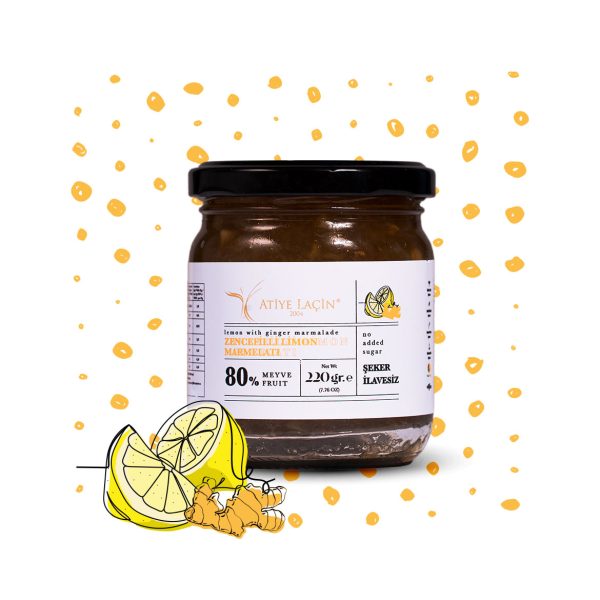 Lemon with Ginger Marmalade 220 gr Sugarless